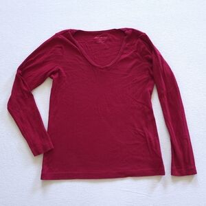 Eddie Bauer Long Sleeve Tee Red 100% Cotton